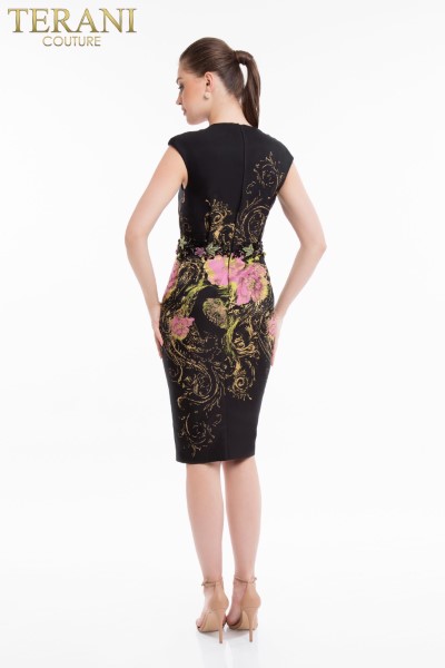 Коктейльное короткое вечернее платье terani couture 7025