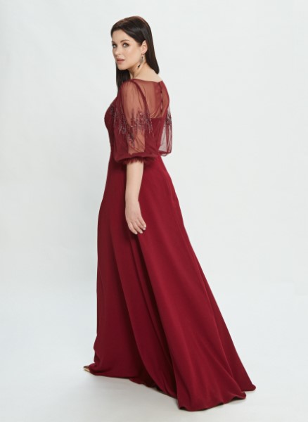 Вечернее платье  Plus size М0527 (в наличии пудрового цвета)